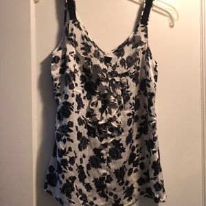 Silk white and black blouse